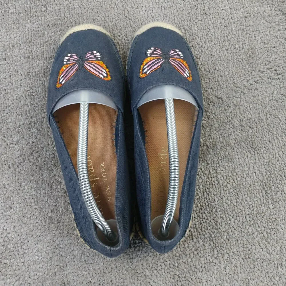 Kate Spade Aflutter Butterfly Embroidery Espadrille Flat Loafer Women Size 10